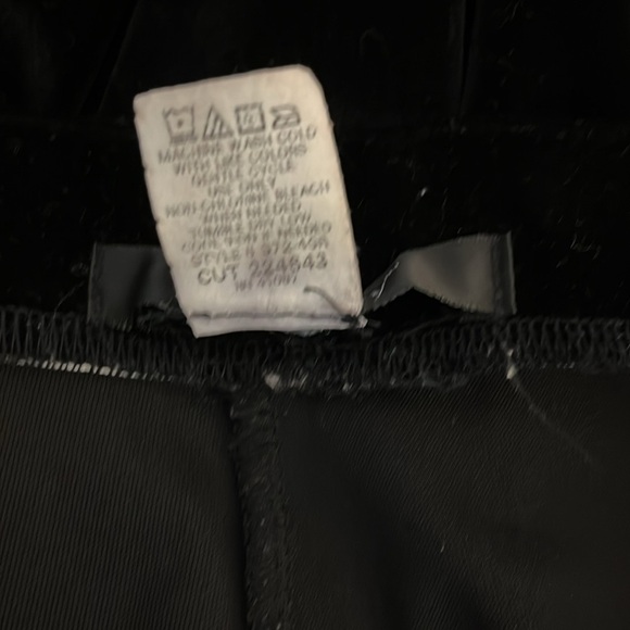 Vintage Pantology Black Velvet Velour Wide Leg Cropped Elastic Pants - Size L - Picture 3 of 7